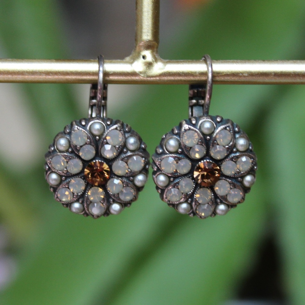 Mariana Guardian Angel Leverback Earrings with Antiqued Silver Plating